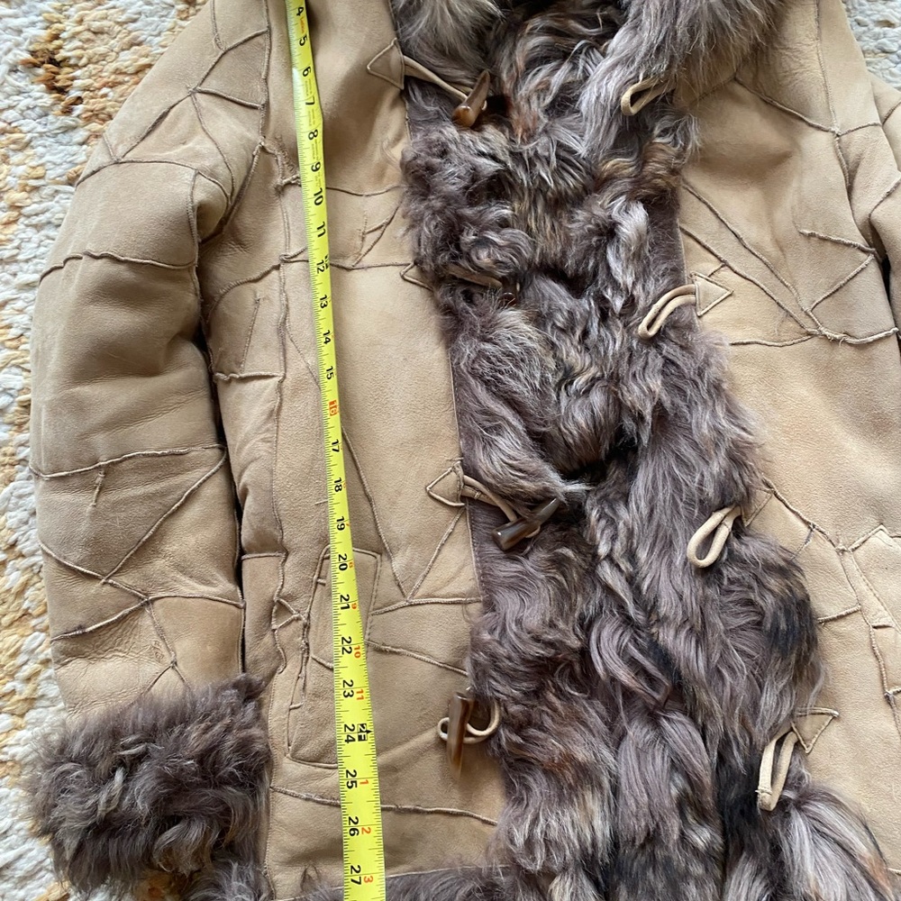 Women's Tan Leather Jacket with Fur Trim
